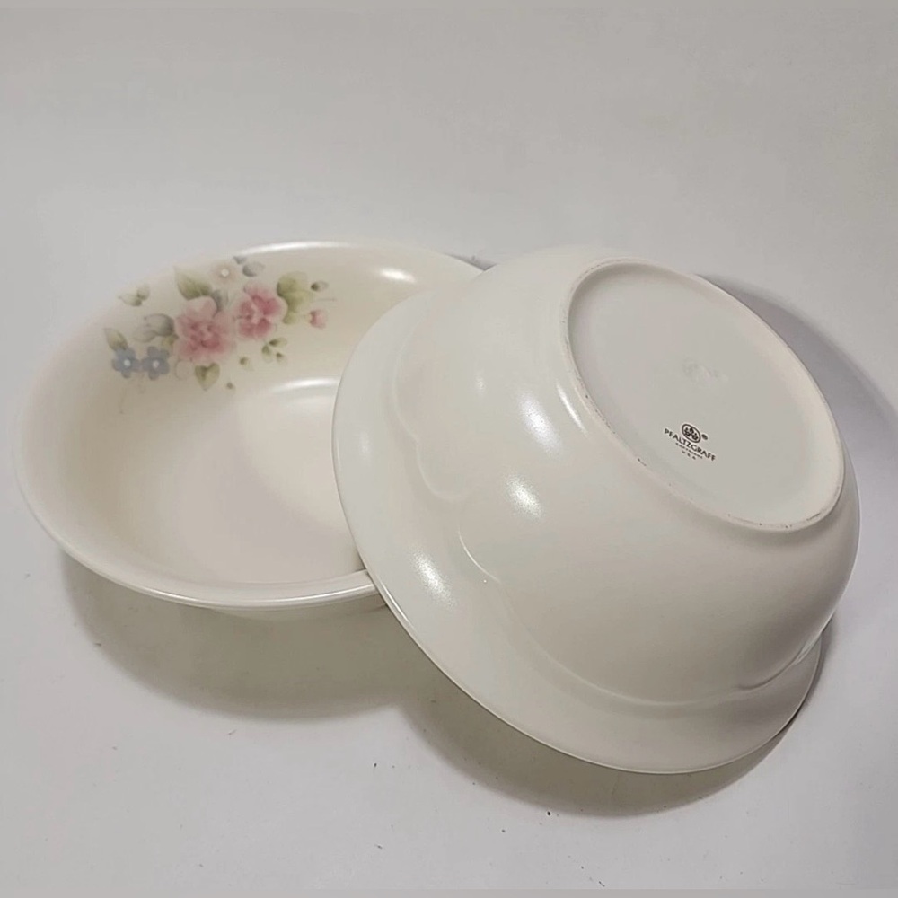 Set Of 2 - Pfaltzgraff Tea Rose Vegetable Serving Bowl 8.75" USA